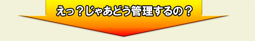 じゃあどう管理するの？