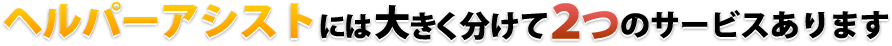 ヘルパーアシストには２つのサービス